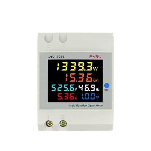 6IN1 Din Rail AC Monitor 110V 220V 380V 100A Voltage Current Power Factor Active KWH Electric Energy Frequency Meter D52-2066(Built-in CT,AC 250-450V)