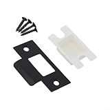 Edelstahl-Türverstärkungsplatte mit Schrauben für Garagen-Riegelabdeckung, robustes Sicherheits-Upgrade, Anti-Zwangs-Zugangsschutz, Schwarz/Silber/Gold/Roségold Optionen (schwarz)