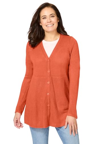 Woman Within Plus Size Babydoll Cardigan Sweater