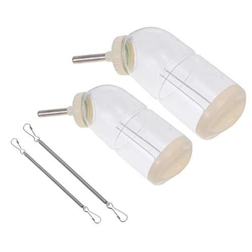 Abaodam 2Pcs Chinchilla Water Bottles Compact Rabbit Cage Dispenser Easy to Install Durable Material for Guinea Pigs and Small Pets