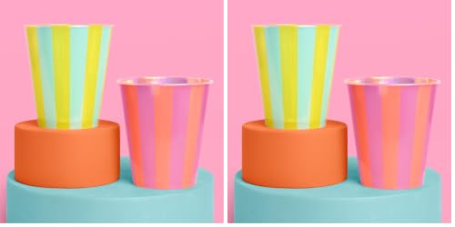 Image of xo, Fetti Pink + Green Pool Party Plastic Cups | 16 pcs 12 oz | Summer Drinkware, Colorful Decorations, Bachelorette Party Drinks, Birthday Supplies (Pack of 2)