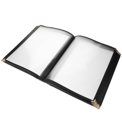 iplusmile A4 Clear Menu Covers for Restaurants Home Menu Sleeves Holder 6 Pages Menu Folders Transparent Wine Book Binder Cover Plastic Menu Protector Bar Cafe Menu Book Holder