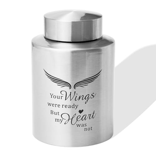 Image of Medium Cremation Urns for Human Ashes Adult Male Female,Medium Decorative Silver Urns for Ashes Women Men (Up to 50 Cubic Inches)