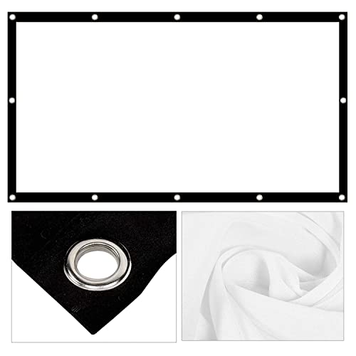 Maclean MC-980 84, 186x100cm Projektor-Leinwand Faltbarer Bildschirm Projektionswand mit Haken Betrachtungswinkel: 179° Tragbar Faltbar Spannhaken Beamerleinwand Präsentationswand 25 mm Rand 16:9