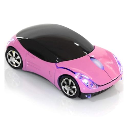 WenTigDY Pink Mouse Cute Car Mouse with USB Reciver 1600DPI Optical 2.4G for PC Computer Laptop Tablet for Win XP/Vista/Win7/ME/2000/for Mac OS(Cute)