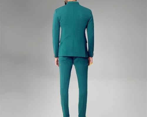Men Long Sleeve Blazer Jacket and Trousers Suit Two Piece Set for Wedding Birthday Formal Outfits4