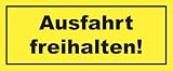 Metall Schild Ausfahrt freihalten - 29x12 cm mit Bohrlöchern, 3mm Alu-Verbund, rostfrei, made in Germany