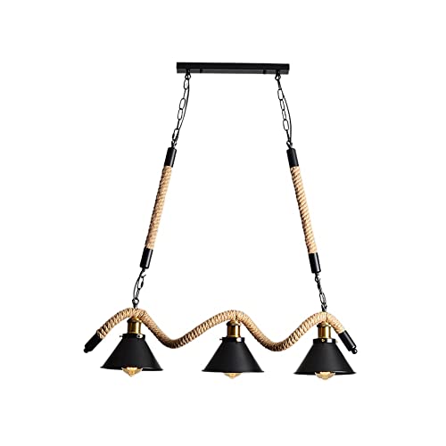 Suspension corde de chanvre E26 avec hauteur reglable pour salon