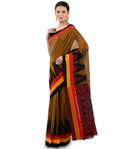 Image of Nuapatna Cotton Saree of Odisha Ikkat Orissa Traditional Handloom Sari | Bomkai | Pata | Nuapatana | sambalpuri saree | khandua patta sare | without Blouse S6