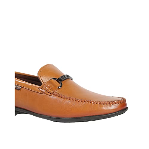 Image of Lee Cooper Men's TAN Leather Driving Style Loafer-44 UK (LC2339BR)