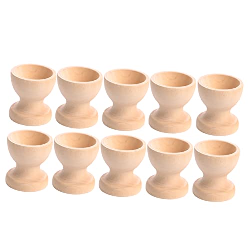 Ciieeo 10pcs Wooden Egg Holder Jumbo Egg Carrier Diy Craft for Boys and Girls Adornment