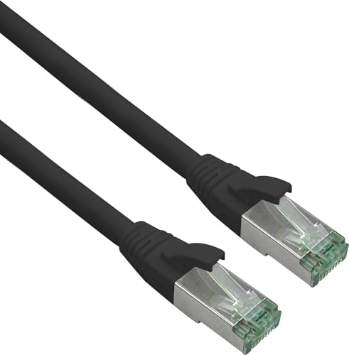 helos GRS zertifiziertes Cat 6a Patchcâble avec Cat 7 Rohcâble TPE noir 30,0m