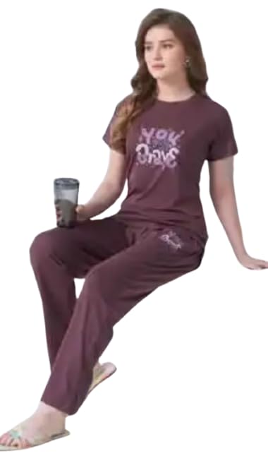 Imported Tencel Night Suit | Soft & Comfortable (Purple, XXL)