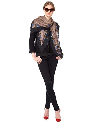 Foulard beige imprimé chouettes VASSILISA finissez-en avec les cous nus