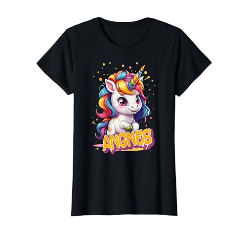 AGNES - Hermoso nombre de niña con un bonito unicornio Camiseta