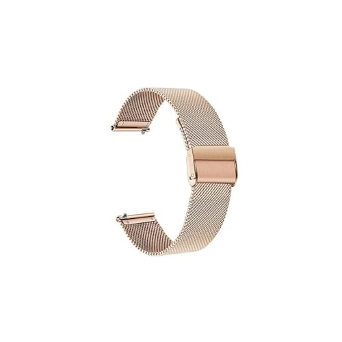 18mm 20mm 22mm Stainless Steel Watch Band For Garmin Venu SQ 2 2S Plus Watch For Garmin Vivoactive 3 4 4S Metal Strap (Color : Rosegold, Size : 22mm)