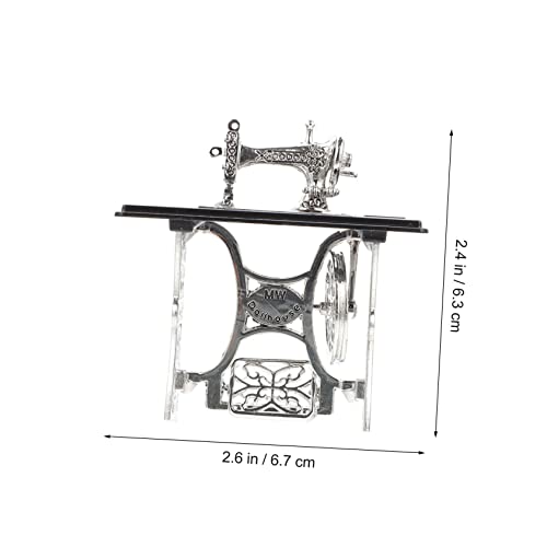 STOBOK 1 St mini-naaimachine poppenhuis voetnaaimachine micro naaimachine model meubels meubilair poppenhuis inrichting poppenhuis meubelmodel tram- pedaal ambachten legering - Image 7