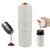 Tragbare Pour Over Kaffeemaschine, wiederaufladbare elektrische Mühle mit konischem Frässtift aus Edelstahl, integriertes Handbrühset mit Edelstahlfilter & Reisebechern, für Camping, Outdoor