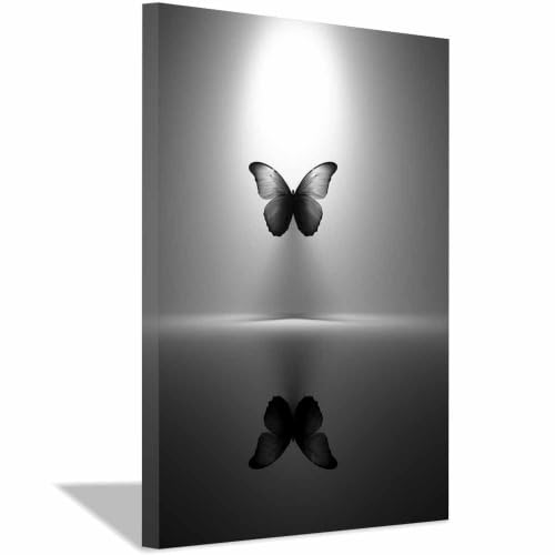 Affiche papillons noir et blanc XENIOU 70x100 cm encadrée pour la décoration moderne du salon