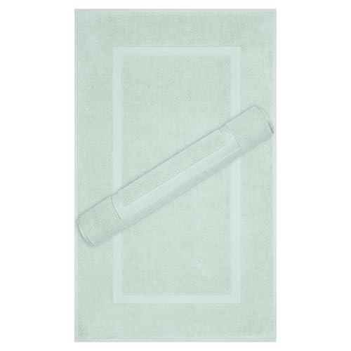 Image of Cotton Paradise 100% Cotton Turkish Bathmat Set, Soft Absorbent Quick Dry, 2 Piece 20x34 Bathmat Floor Set, Mint Green