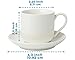 Espresso Cups Set of 4 with Matching Saucers – 4 oz White Porcelain Demitasse Cups for Italian, Turkish, or Lungo Coffee – 8-Piece Set