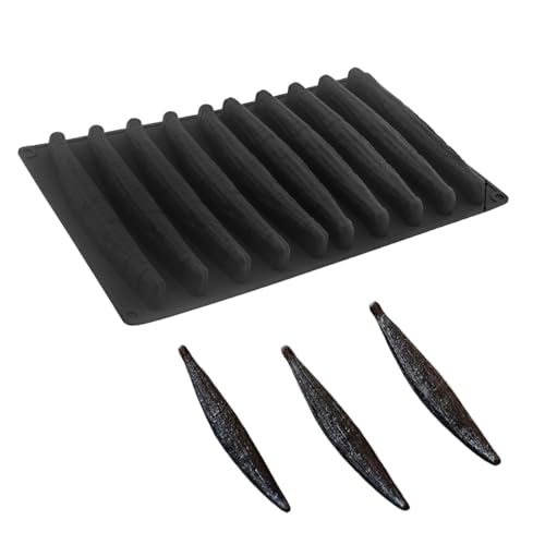 Moule silicone 10 cavités moule trompe l'oeil forme gousse vanille pour chocolat mousse et pâtisserie ustensile cuisine créatif gâteaux usage domestique...