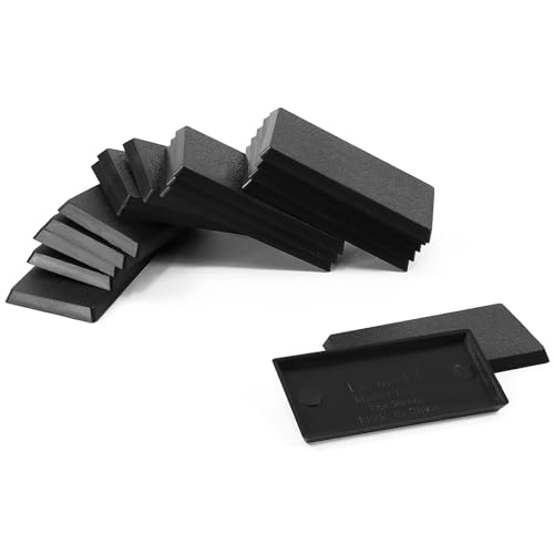 Bases rectangulares de plástico negro Evemodel de alta densidad 25x50mm para wargames 40 uds