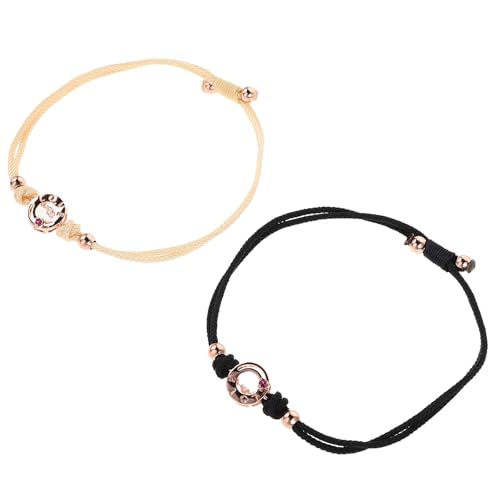 LALADEFIEE Adjustable Vibrating Matching Couple Bracelets for Long Distance Relationships Woven Heartbeat Connection Bands for Him and Her Jewelry for Couples