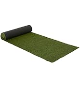 LOWYA Lawn, Artificial Turf, Roll Mat, Long Fluff, Grass Proof, Water Permeable, 3.3 x 32.8 ft (1 x 10 m), Fresh Green