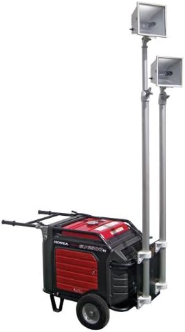 Generator Powered Nova-LiteFloodlights, 2-500W Halo 35 lb 20.75"Wx72"Hx6.75", Dolly w/Wheels, Honda