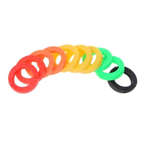 CHIZISX Para tapas de llaves, etiquetas codificadoras de llaves, llaves planas redondas de colores para codificación de identificadores de llaves