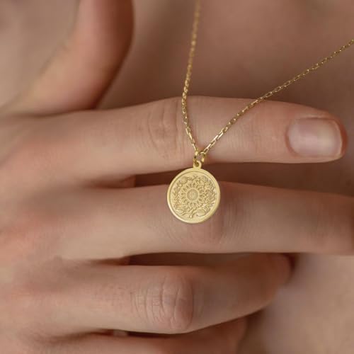 Collar de plata 925 botánico con baño de oro de 22 mm elegante 2