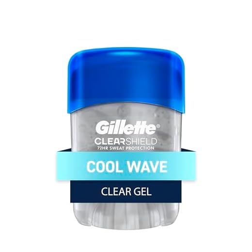 Gillette Antiperspirant and Deodorant for Men, 72hr Sweat & Odor Protection, Long Lasting Freshness, Anti-White Mark Technology, Clear Gel, Cool Wave Scent, 0.5 oz