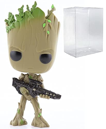 Marvel: Avengers Infinity War - Teen Groot con Blaster Funko Pop! Figura de vinilo (conjunto con funda protectora compatible con PopBox)