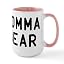 White/Pink Inside - Momma Bear Black Large Mug