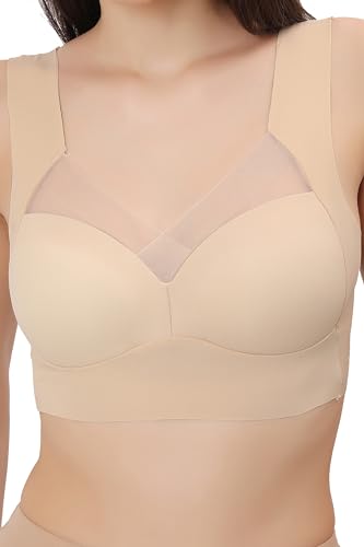 Image of Fabluk ICY Silk Seamless Pushup Sporta Bra, Padded, Full Coverage, Yoga Bralette Tank Top for Workout & Gym