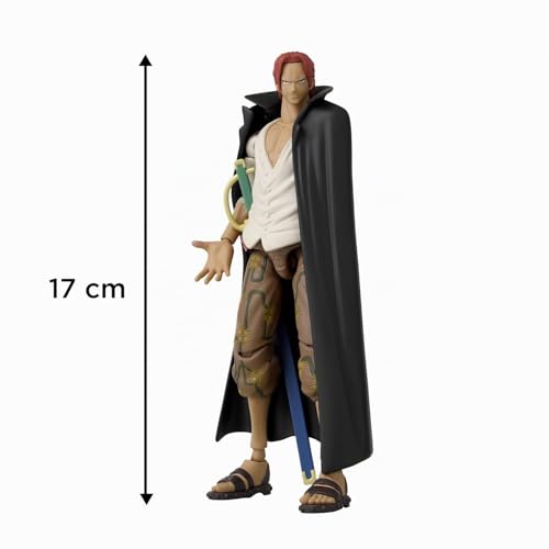BANDAI - Anime Heroes - One Piece - Figurine Shanks 17 cm - Licence Officielle One Piece - Figurine d'action articulée Shanks - Jouet Enfant 4 Ans et + - 36935