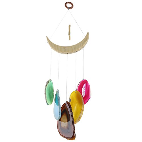 Carillon eolien agate mookaitedecor pour terrasse relaxante multicolore