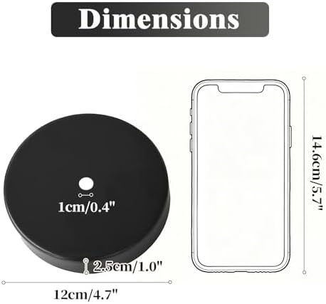 KCO Lighting 4.7 Inches Round Canopy Kit, Black Single Hole Ceiling Plate, Replacement Cover Plate with Mounting Hardware for Chandelier Pendant Light