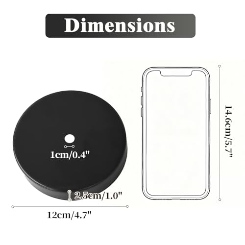 KCO Lighting 4.7 Inches Round Canopy Kit, Black Single Hole Ceiling Plate, Replacement Cover Plate with Mounting Hardware for Chandelier Pendant Light