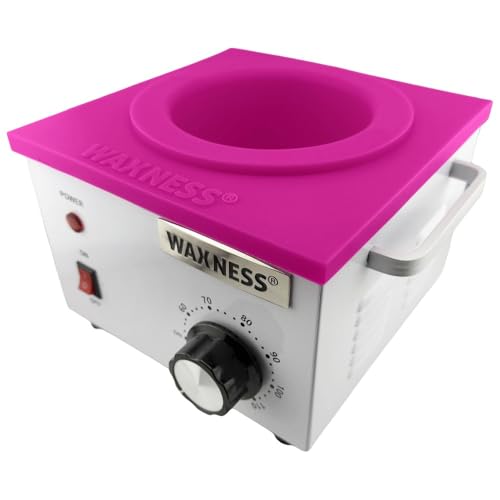 Image of Waxness Professional Wax Warmer WN-5001 White Elite-Series 1 lb (454 g) with Silicone Liner, Hard Wax & Soft Wax Tins,150W, 2-Year Warranty
