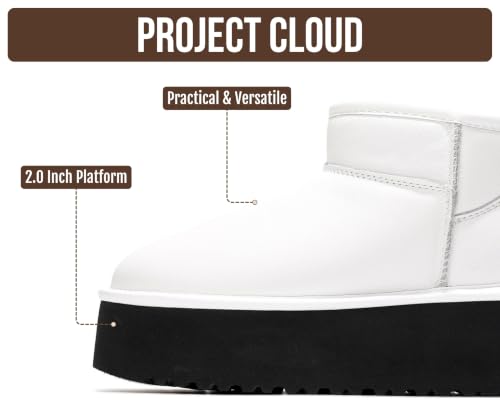 Image of Project Cloud 100% Genuine Leather Platform Ankle Boots for Women (Huggy) | Memory Foam Insole Lightweight Winter Booties - Womens Casual Footwear Fall Shoes - Fashionable Womens Boots with EVA Outsole