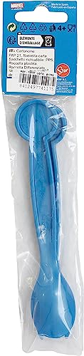 Tataway Marvel Set 2 Posate Blu Per Bambini In Plastica Avengers Captain America Forchetta E Cucchiaio - 4