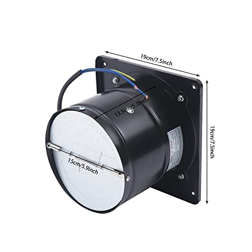 Ventilador de extracción portátil de 8 pulgadas, 40 W, para montaje en pared, para baño, cocina, garaje, sótano y ático, caudal 380 CFM miniatura 3