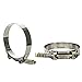 WYSIWYKA 2 Pack T-Bolt Hose Clamps, Stainless Steel Hose Clamp with Reinforcement Spring for Pipe, Turbo Intake Intercooler Clamp Working Range 1.8