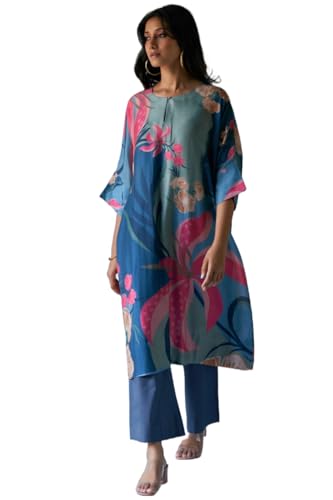 Image of GoSriKi Women's Cotton Blend Straight Printed Co-Ord Set