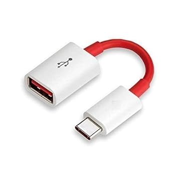 Type-C OTG Adapter Cable (Type-C Male to USB 3.0 Female) – Compatible with Smartphones, Tablets, Laptops – Fast Data Transfer & Charging – White & Red