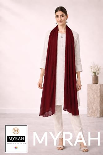 Image of MYRAH Chiffon Solid Casual Daily Use Dupatta For Women's & Girls Length - 2.50 Meter