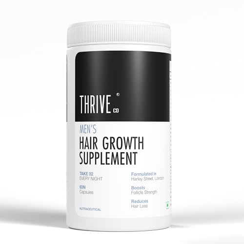 Image of ThriveCo All-in-One Hair Growth Vitamin with Biotin, Omega 3, Vitamin-E, Ashwagandha and Natural Extracts, 60 Capsules | Supports Hair Strength & Skin Health