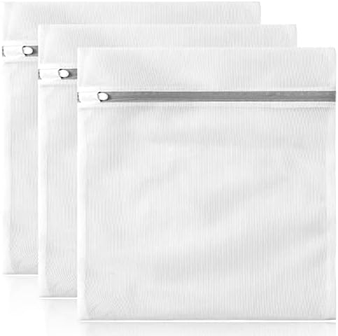 3 Pack XXL Mesh Laundry bags by MDSXO- Large Jumbo Durable Delicates Bag for Washing Machine for Jackets, Curtains, Jeans 24 * 24 inch [3 Pack]